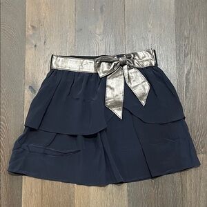 Eight Sixty Navy Skirt with Silver Bow